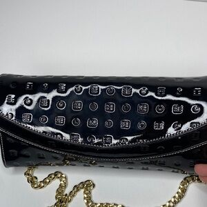 Arcadia Laila Patent Leather Chain Clutch Bag